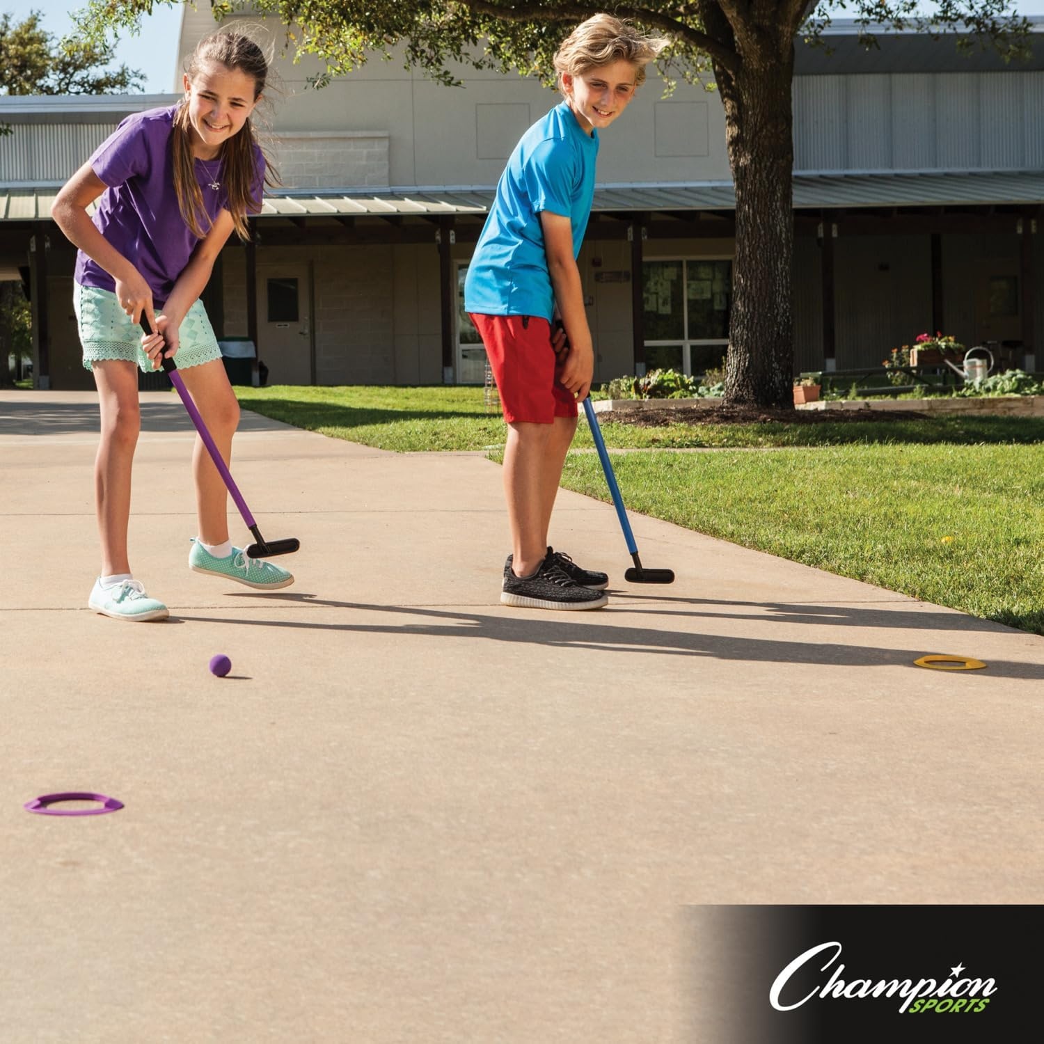 image:imageChampion Sports Mini Golf Clubs Multi Colored Putt Putt Miniature Golfing Set for Kids  6 Putters 18 Holes amp 18 Balls