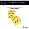 image:imageChampion Sports Coated Foam Dice  Soft Safe amp Durable Ideal for Math Counting amp Games HighVisibility Yellow with Black Pips  3 or 6 Inch Pairs3 Inch Set of 2