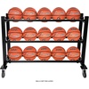 image:imageChampion Sports Deluxe Heavy Duty Basketball Storage Cart with Locking Swivel Caster Wheels BlackHeavy Duty 15 Ball Capacity
