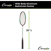 image:imageChampion Sports Official Size 26 Inch Aluminum Badminton Rackets  Nylon or Coated Steel Strings  Leather Grip  Lightweight amp Durable for IndoorOutdoor PlaySilverGreen