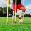 image:imageChampion Sports Outdoor Sports Agility Pole Set 4 Rubber Bases with 12 PVC Poles 66 Inches Yellow