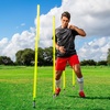 image:imageChampion Sports Outdoor Sports Agility Pole Set 4 Rubber Bases with 12 PVC Poles 66 Inches Yellow