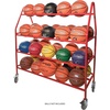 image:imageChampion Sports Steel Frame Rolling Basketball Storage Cart  Multiple Styles35 Basketball Capacity Red