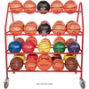 image:imageChampion Sports Steel Frame Rolling Basketball Storage Cart  Multiple Styles35 Basketball Capacity Red