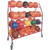 image:imageChampion Sports Steel Frame Rolling Basketball Storage Cart  Multiple Styles35 Basketball Capacity Red