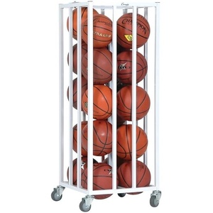 image:imageChampion Sports Deluxe Heavy Duty Basketball Storage Cart with Locking Swivel Caster Wheels BlackVertical Cage 20 Ball Capacity