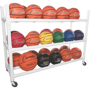 image:imageChampion Sports HighImpact AllTerrain Cart  53 L x 19 W x 59 H  WhiteThreeTier Basketball Cart 55L x 19W x 45H