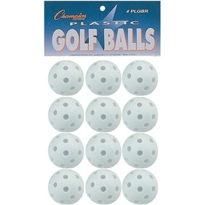 image:imageChampion Sports Plastic Golf Practice Balls 12 Pack White  Durable Hollow Design Lightweight LimitedFlight Training Balls12Pack White Hollow Golf Balls Retail Pack