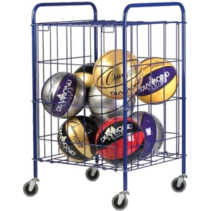 image:imageChampion Sports Portable Ball Cart with Lockable Hinge Cover  Sports Equipment Storage Locker with Caster Wheels  Ball Organizer Holds 24 Sports Balls Mobile Locking Ball Cage Half Size