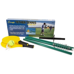 image:imageChampion Sports TTGAME Tetherball Tennis Swingball Outdoor Lawn Game for Kids Adults and Families  Backyard Tether Kit with Tennis Ball and Paddle SetTennis Tetherball and Paddle Set