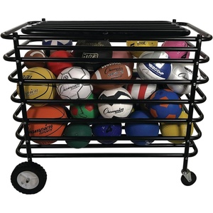image:imageChampion Sports Ultimate Lockable Ball Locker  Heavy Duty Powder Coated Steel Ball Locker with Swivel Caster and Rear Wheels  Hinged Lid  Holds Up to 30 Balls  Black