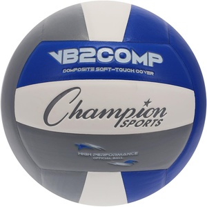 image:imageChampion Sports VB Pro Comp Indoor Volleyball  Official Size SoftTouch Composite Leather BlueGrayWhite