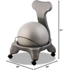 image:imageChampion Sports Exercise Ball Chair FitPro Balance Ball Chair with Wheels and Back Support for Home or Office Use  Includes Hand Pump  Black
