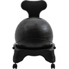 image:imageChampion Sports Exercise Ball Chair FitPro Balance Ball Chair with Wheels and Back Support for Home or Office Use  Includes Hand Pump  Black
