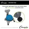 image:imageChampion Sports Exercise Ball Chair with Included Hand Air Pump FitPro Balance Ball Chair with Wheels and Back Support  Multiple StylesYouth Chair Gray  Blue