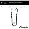 image:imageChampion Sports Nylon Lanyards with JHook Clip Black  12 Pack Poly Bag