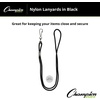image:imageChampion Sports Nylon Lanyards with JHook Clip Black  12 Pack Poly Bag