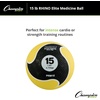 image:imageChampion Sports Rhino Elite Medicine Ball  Textured Surface Superior Grip Hollow Synthetic Rubber for Consistent Bounce amp Durability Multiple Weights amp Colors  Optional Rebounder Sold Separately15 Pounds  Yellow