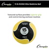 image:imageChampion Sports Rhino Elite Medicine Ball  Textured Surface Superior Grip Hollow Synthetic Rubber for Consistent Bounce amp Durability Multiple Weights amp Colors  Optional Rebounder Sold Separately15 Pounds  Yellow