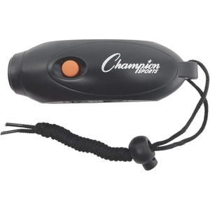 image:imageChampion Sports Electronic Hand Whistle Three Tonefor Sports Coach Referee PE Teacher Lifeguard amp Personal Use Push Button Handheld Indoor and Outdoor Adjustable Volume and Wrist Strap Black