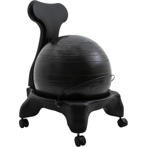 image:imageChampion Sports Exercise Ball Chair FitPro Balance Ball Chair with Wheels and Back Support for Home or Office Use  Includes Hand Pump  Black