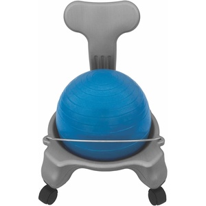 image:imageChampion Sports Exercise Ball Chair with Included Hand Air Pump FitPro Balance Ball Chair with Wheels and Back Support  Multiple StylesYouth Chair Gray  Blue