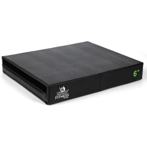 image:imageChampion Sports Foam Plyometric Box Black  Durable Jump Boxes for Training with Handles Hook and Loop Flaps  Stackable Plyo Box Jumps for Gym  Multiple SizesSingle Box  6 Black