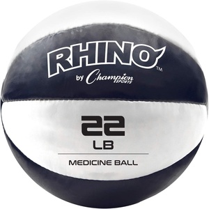 image:imageChampion Sports Leather Medicine Balls  Durable Weighted Balls for Strength Core amp Conditioning TrainingBlack 2122 lbs