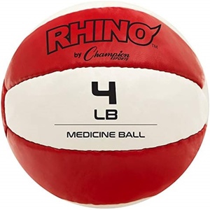 image:imageChampion Sports Leather Medicine Balls  Durable Weighted Balls for Strength Core amp Conditioning TrainingRed 45 lbs