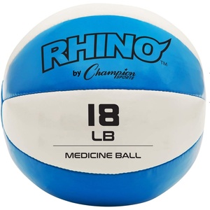image:imageChampion Sports Leather Medicine Balls  Durable Weighted Balls for Strength Core amp Conditioning TrainingTeal 1718 lbs