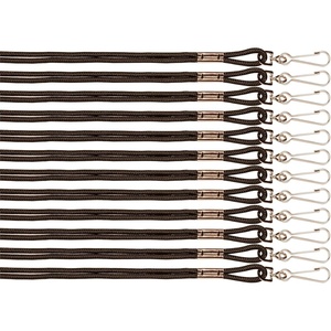 image:imageChampion Sports Nylon Lanyards with JHook Clip Black  12 Pack Poly Bag