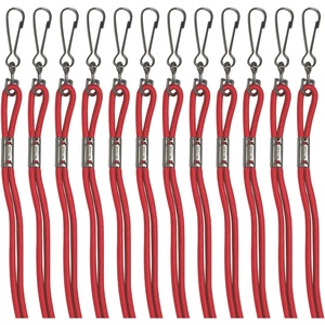 image:imageChampion Sports Nylon Lanyards with JHook Clip Red  12 Pack Poly Bag