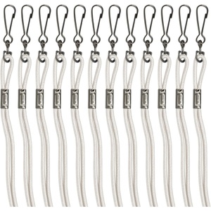 image:imageChampion Sports Nylon Lanyards with JHook Clip White  12 Pack Poly Bag