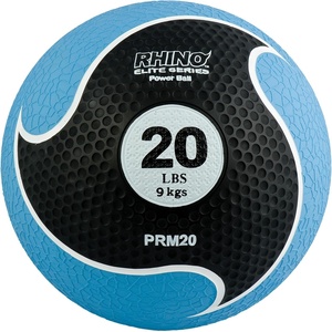 image:imageChampion Sports Rhino Elite Medicine Ball  Textured Surface Superior Grip Hollow Synthetic Rubber for Consistent Bounce amp Durability Multiple Weights amp Colors  Optional Rebounder Sold Separately20 Pounds  Blue