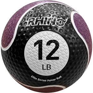 image:imageChampion Sports Rhino Elite Medicine Ball  Textured Surface Superior Grip Hollow Synthetic Rubber for Consistent Bounce amp Durability Multiple Weights amp Colors  Optional Rebounder Sold Separately12 Pounds  Purple