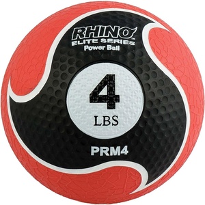 image:imageChampion Sports Rhino Elite Medicine Ball  Textured Surface Superior Grip Hollow Synthetic Rubber for Consistent Bounce amp Durability Multiple Weights amp Colors  Optional Rebounder Sold Separately4 Pounds  Red