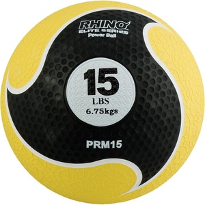 image:imageChampion Sports Rhino Elite Medicine Ball  Textured Surface Superior Grip Hollow Synthetic Rubber for Consistent Bounce amp Durability Multiple Weights amp Colors  Optional Rebounder Sold Separately15 Pounds  Yellow
