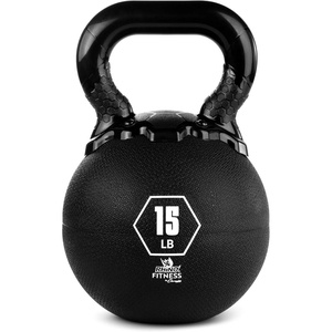 image:imageChampion Sports Rhino Kettlebell Rubber Weights Black  Premium Strength Training Equipment  Multiple Weights15 Pounds
