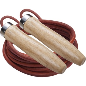 image:imageChampion Sports Wood Handle Jump Ropes  Durable Nylon or Leather Bearings  Skipping Rope Fitness Cardio Training Agility and Exercise WorkoutsHeavyweight Leather Ball Bearing 95 Ft
