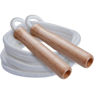 image:imageChampion Sports Wood Handle Jump Ropes  Durable Nylon or Leather Bearings  Skipping Rope Fitness Cardio Training Agility and Exercise WorkoutsSR Series 16 Ft