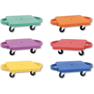 image:imageChampion Sports Scooter Board with Handles Set of 6 Wide 12 x 12 Base  MultiColored Fun Sports Scooters with NonMarring Plastic Casters for Children  Premium Kids Outdoor Activities and ToysBoard