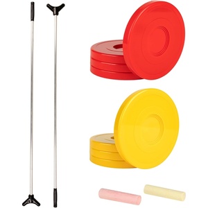 image:imageChampion Sports Shuffleboard Set Cues amp Pucks Included  Easy Setup IndoorOutdoor Group Game up to 4 Players  Multiple StylesBlacktop Shuffleboard Set