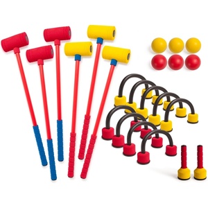 image:imageChampion Sports Foam Croquet Set Classic Outdoor Lawn and Party Game for Kids  6 Player Sets with Soft Wickets Stakes amp Mallets