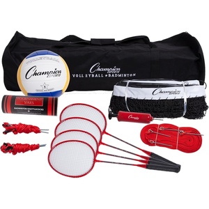 image:imageChampion Sports Outdoor Game Sets  Volleyball Badminton Tetherball Bocce amp CroquetDeluxe Combination Set