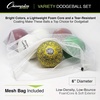image:imageChampion Sports Premium Rhino Skin Dodgeballs with Mesh Storage Bag Set of 6  Glow in the Dark Color Changing and Spider Grip 2 Each  Low Bounce Dodgeballs Variety Assortment 6 Diameter