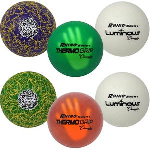 image:imageChampion Sports Premium Rhino Skin Dodgeballs with Mesh Storage Bag Set of 6  Glow in the Dark Color Changing and Spider Grip 2 Each  Low Bounce Dodgeballs Variety Assortment 6 Diameter