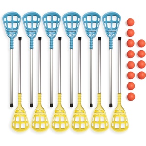 image:imageChampion Sports Rhino Lacrosse Set Rhino Skin Training Equipment for Boys Girls Kids Youth and Amateur Athletes  12 Aluminum Sticks and 12 Balls for Indoor Outdoor Use
