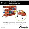 image:imageChampion Sports Double Wide Four Tier Basketball Storage Rack Cart with Locking Swivel Caster Wheels 48 Ball Capacity Chrome