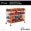 image:imageChampion Sports Double Wide Four Tier Basketball Storage Rack Cart with Locking Swivel Caster Wheels 48 Ball Capacity Chrome