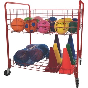 image:imageChampion Sports Back Ease Storage Cart  Raised OpenTop Steel Organizer with Large Casters for Gym amp Training Equipment